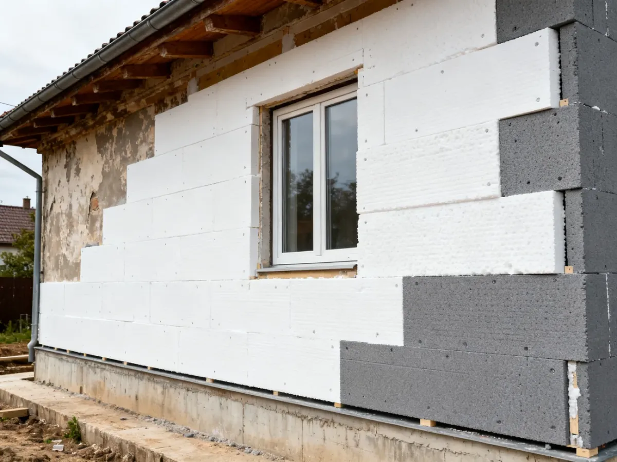 Ocieplanie starego domu płytami ze styropianu białego i grafitowego